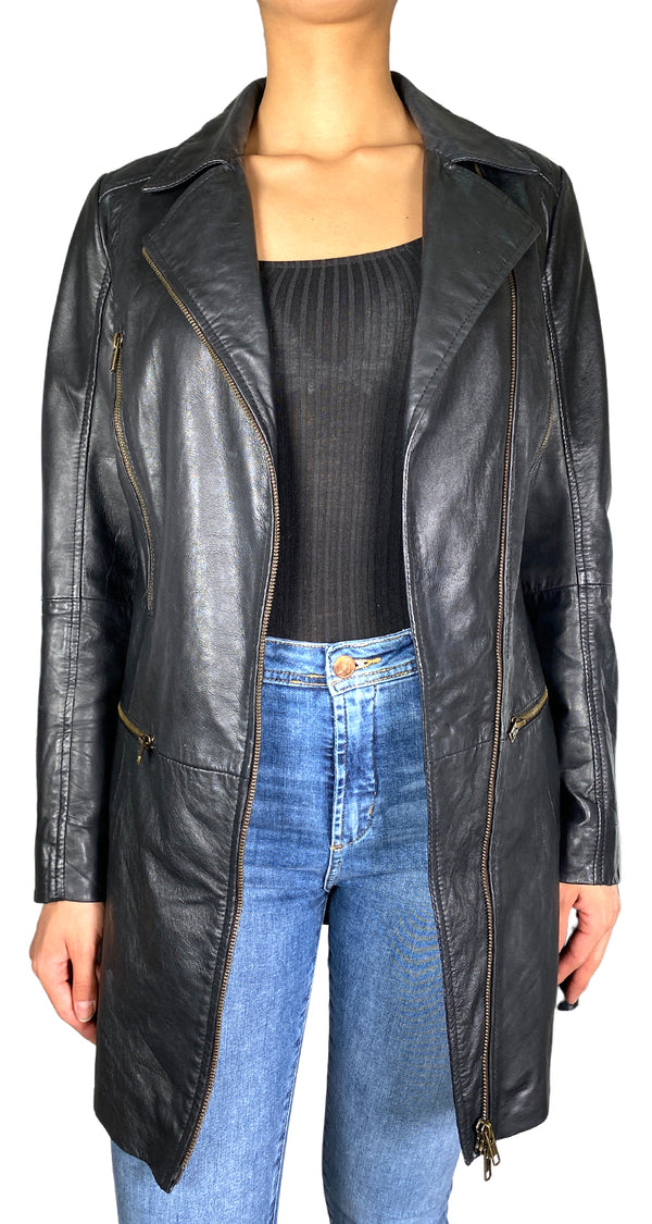 Chaqueta Cuero Negro