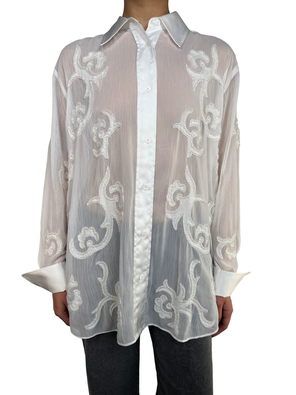 Blusa Traslucida Aplicaciones