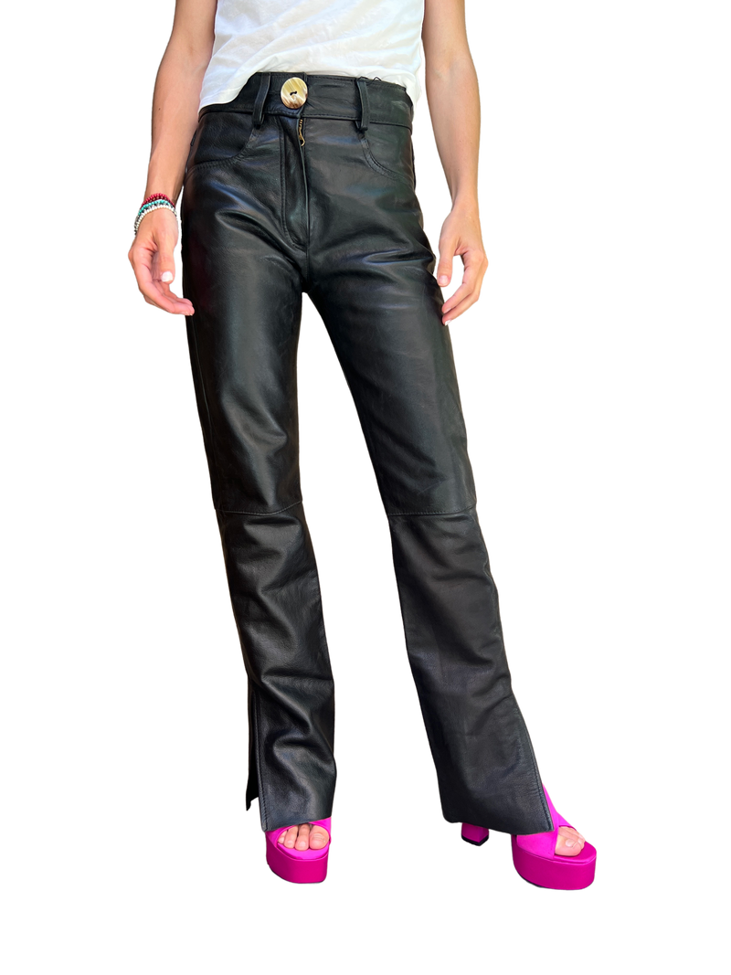 Pantalón Cuero Negro