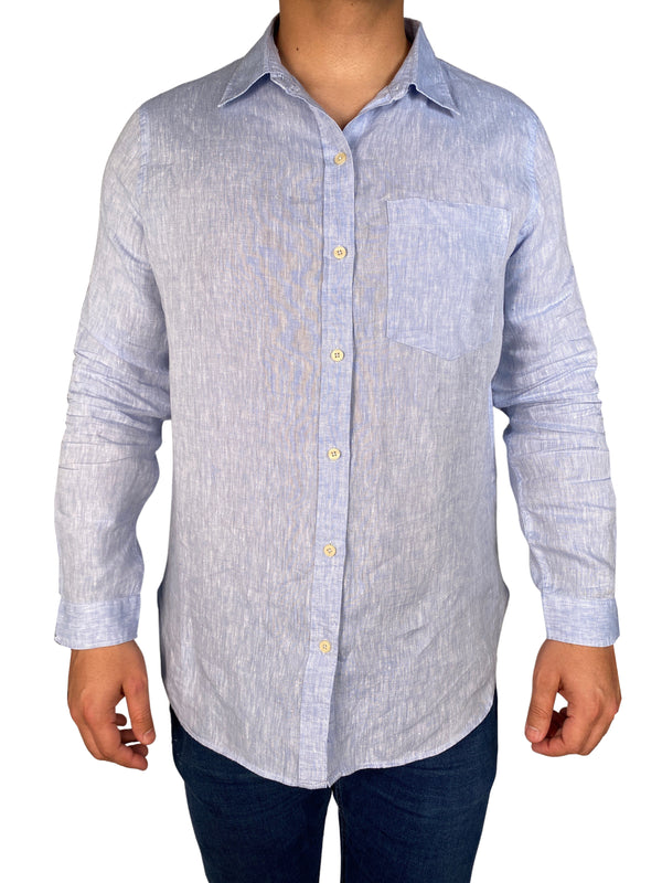 Camisa Celeste Lino