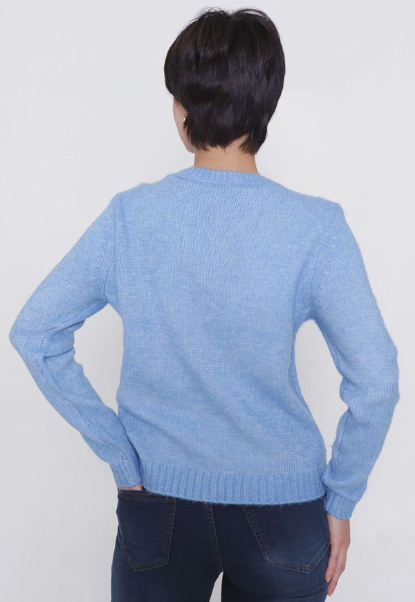 Sweater Jacqueline de Yong Silja Life Azul - Calce Regular