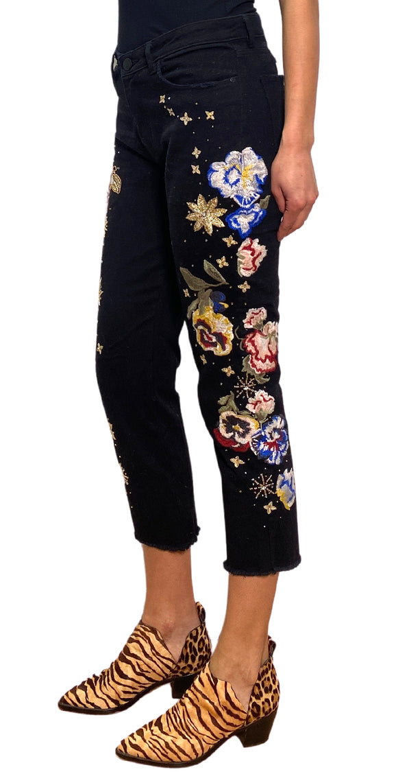 Denim Negro Bordado