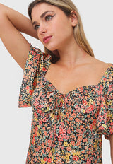 Vestido Topshop Flores Multicolor - Calce Regular