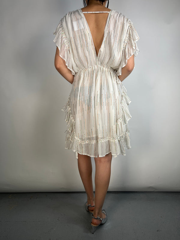 Vestido Viscosa Fibras Metalizadas