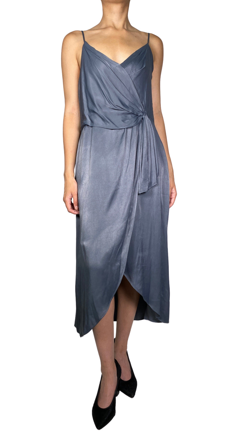 Vestido Gris Satinado