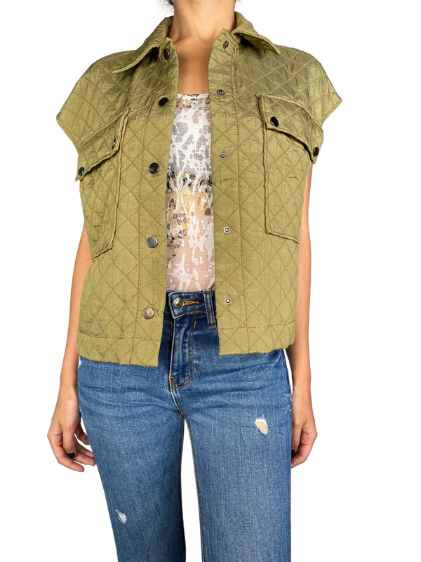 Chaqueta Verde Sin Mangas