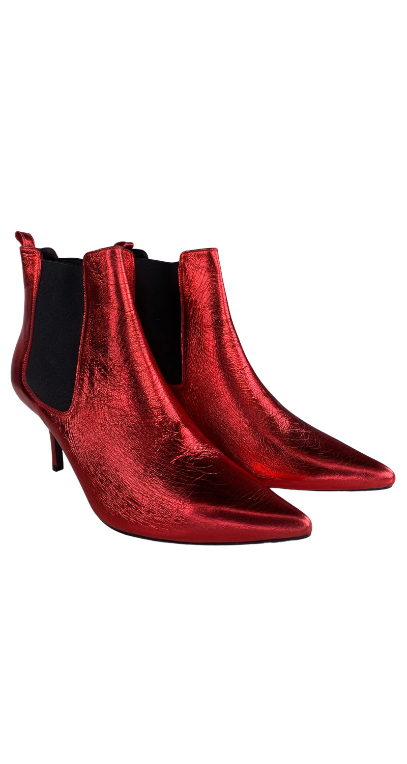 Botines Rojo Metal