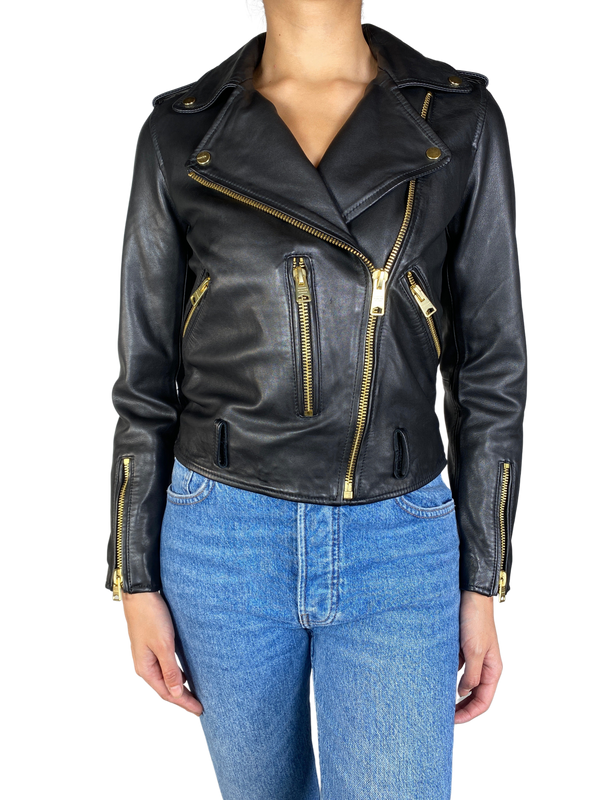 Chaqueta Balfern Gold Leather Biker