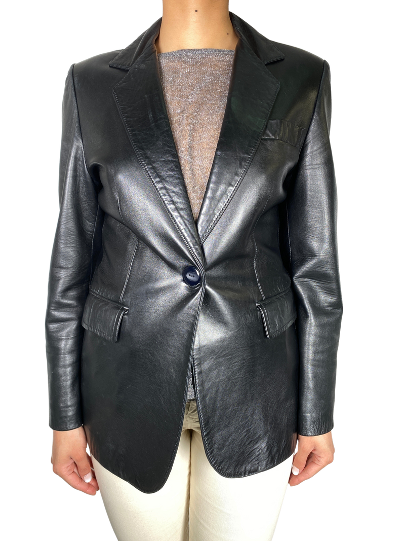 Chaqueta Cuero Negro