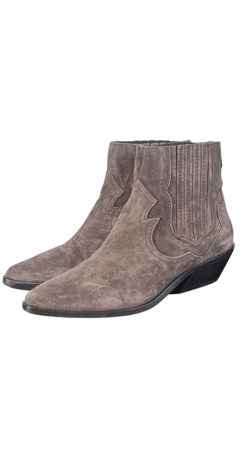 Botines Cowboy Gris Gamuza