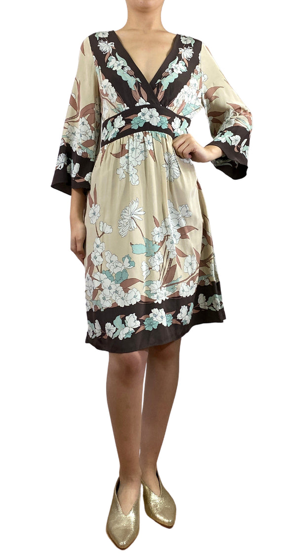 Vestido Seda Flores