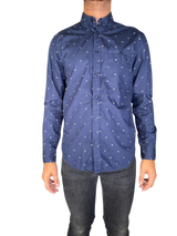 Camisa Azul Estampada