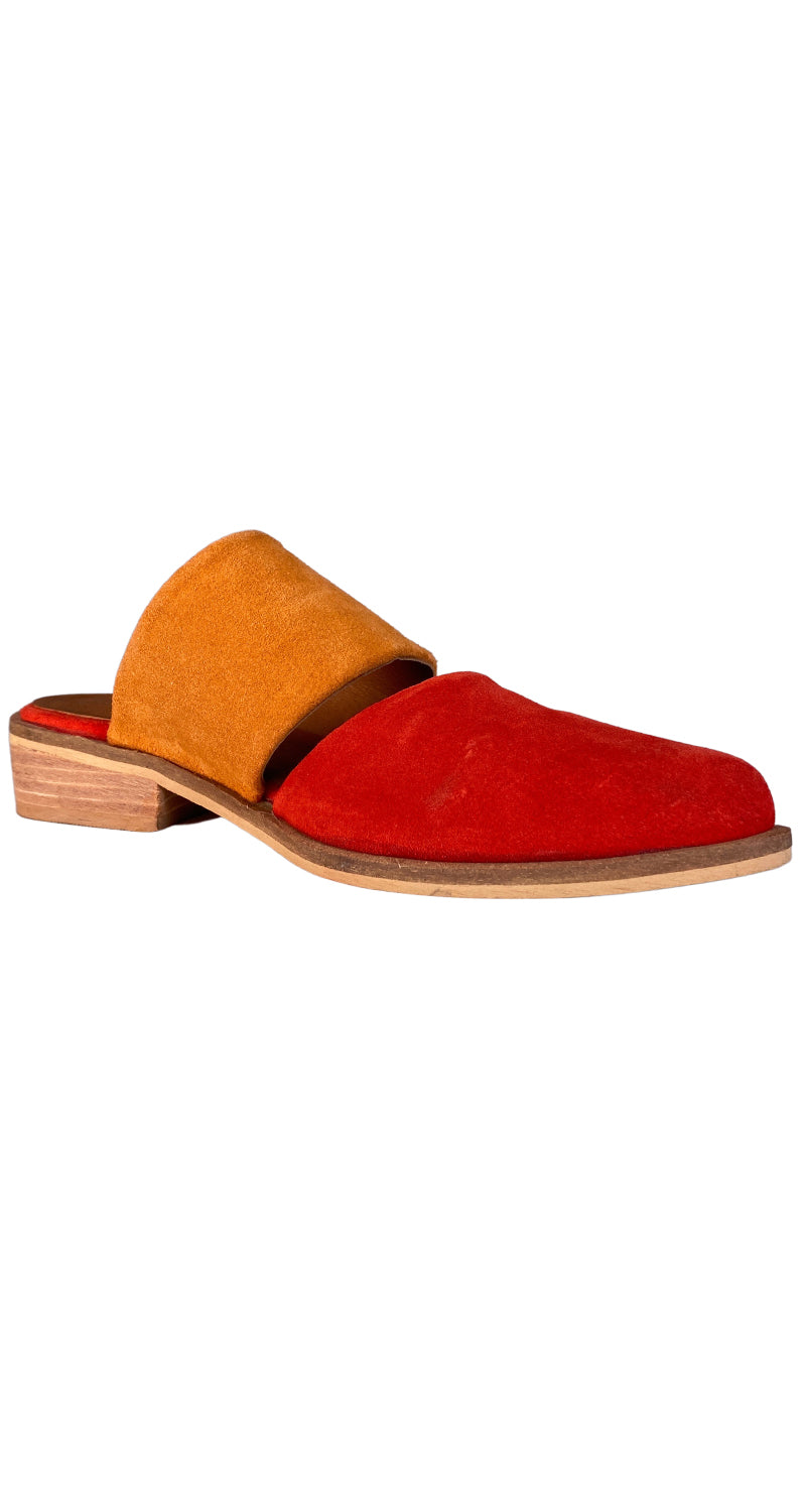 Mules Cuero Bicolor