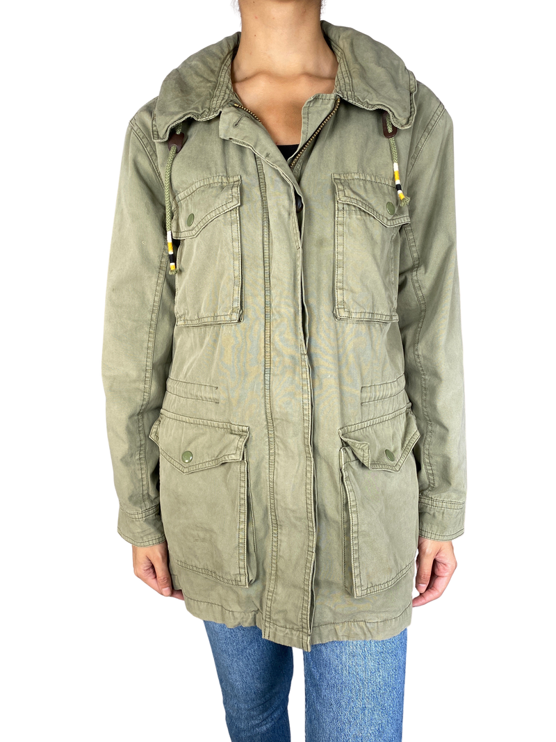 Chaqueta Verde Bolsillos