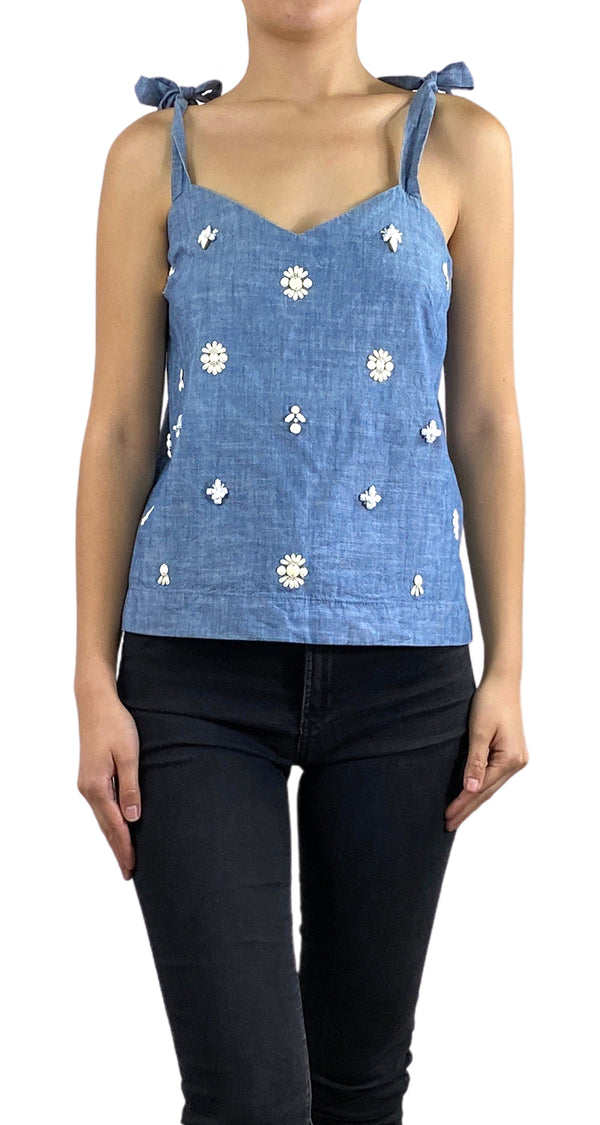 Top Azul Flores