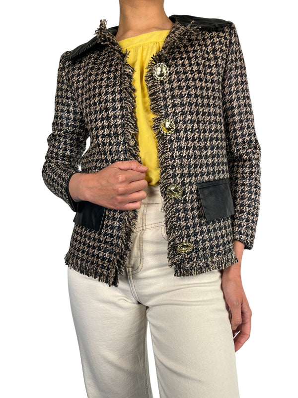 Chaqueta Tweed Pied de Poule