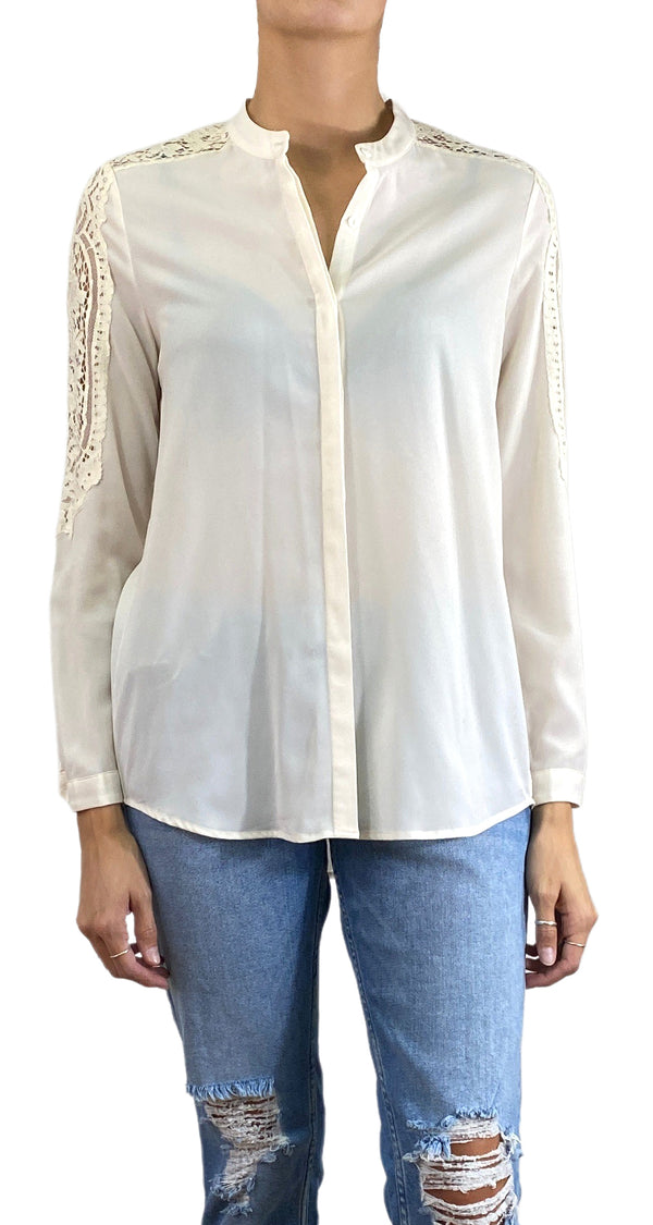 Blusa Encajes Crema