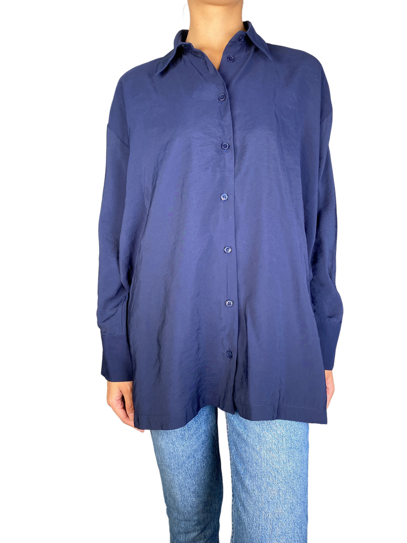 Blusa Azul Tajos