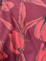 Vestido Burdeo Flores