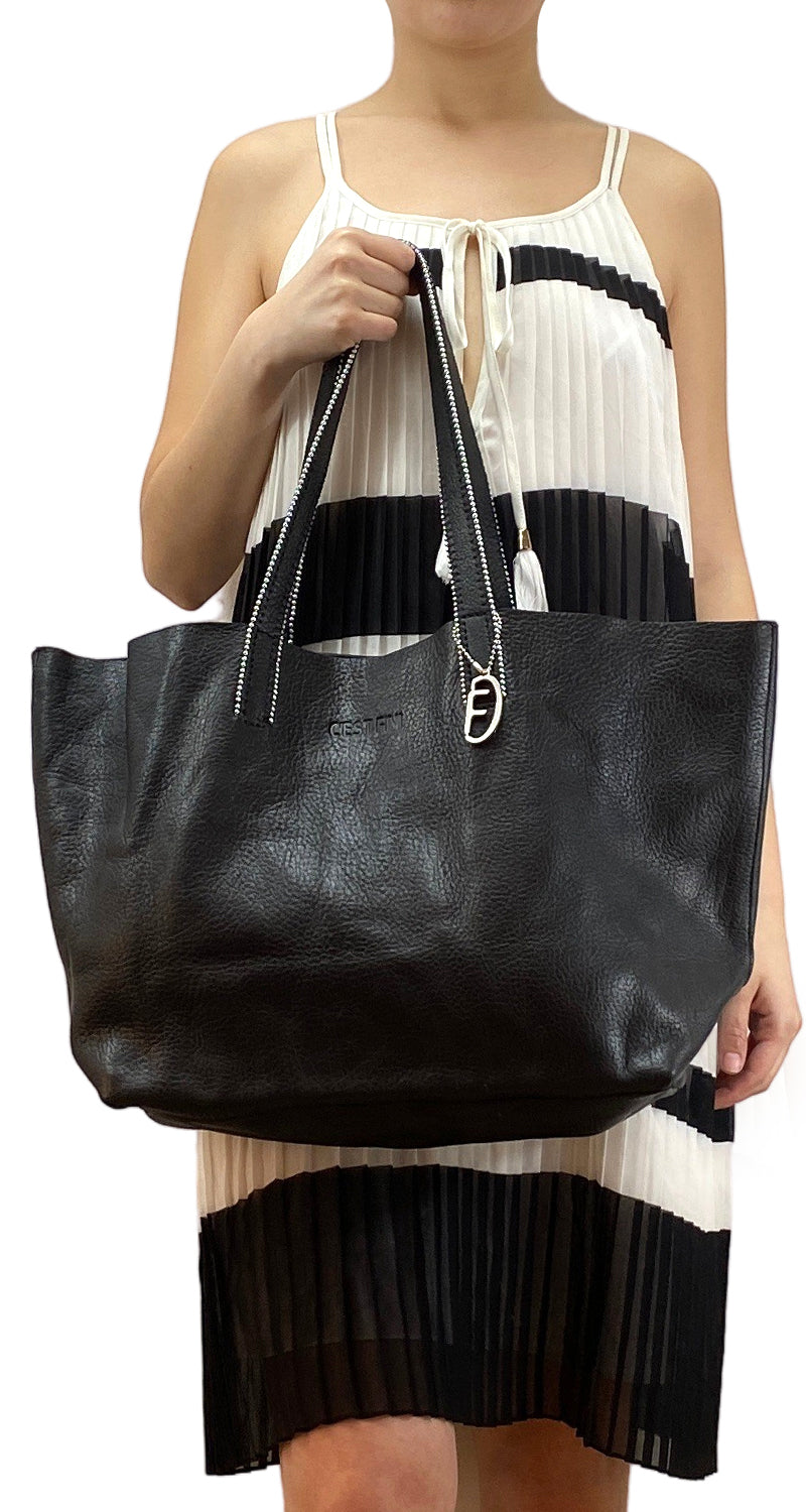 Cartera Cuero Negro
