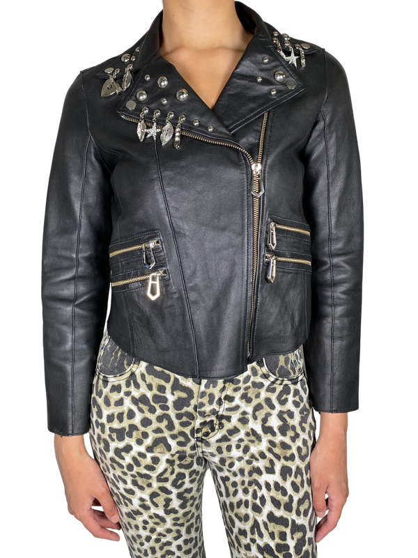 Chaqueta Cuero Negro