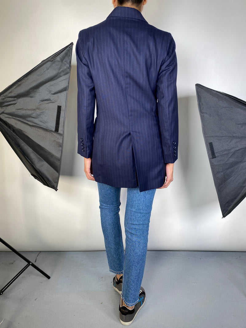 Blazer de Rayas Azul Marino