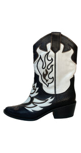 Botas Cowboy Blanco y Negro