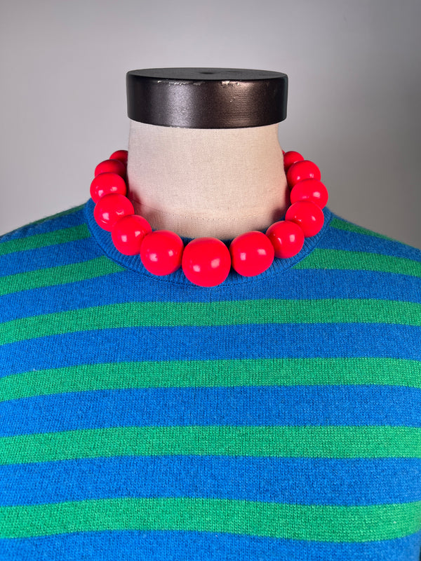 Collar Esferas Fucsia Neón