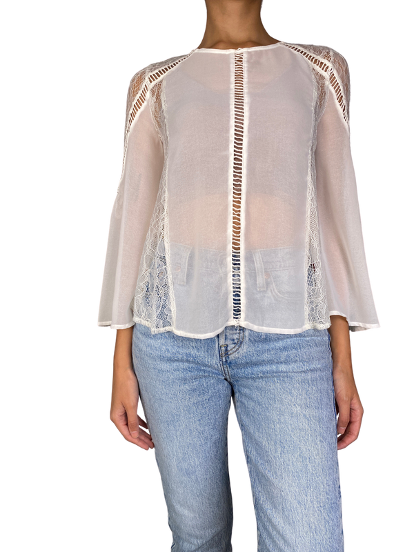 Blusa Blanca Encajes