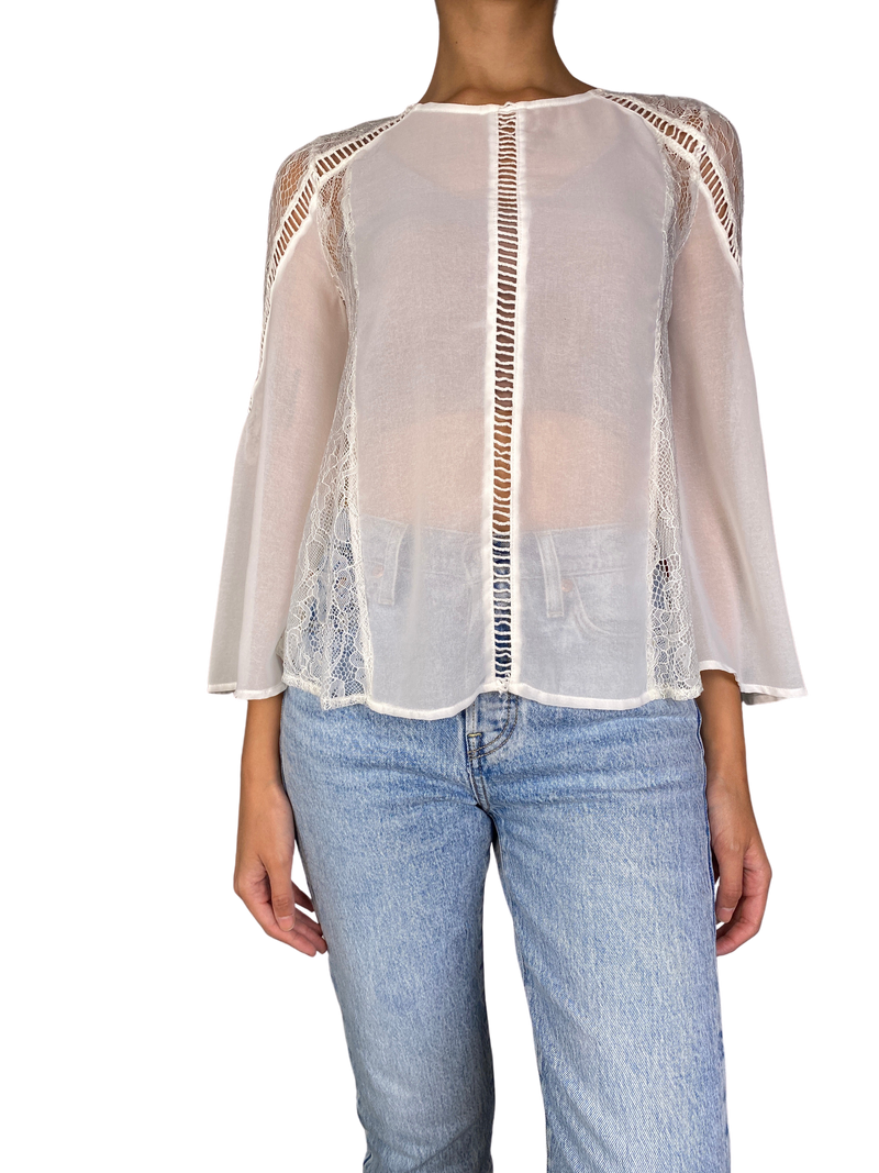 Blusa Blanca Encajes