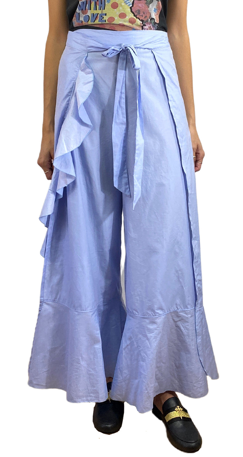 Pantalón Wrap Celeste