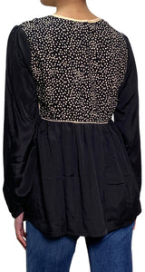 Blusa Negra Estampada