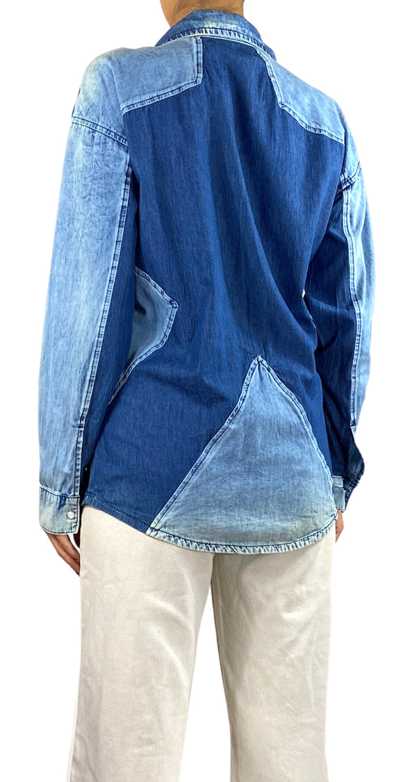 Blusa Denim Bicolor