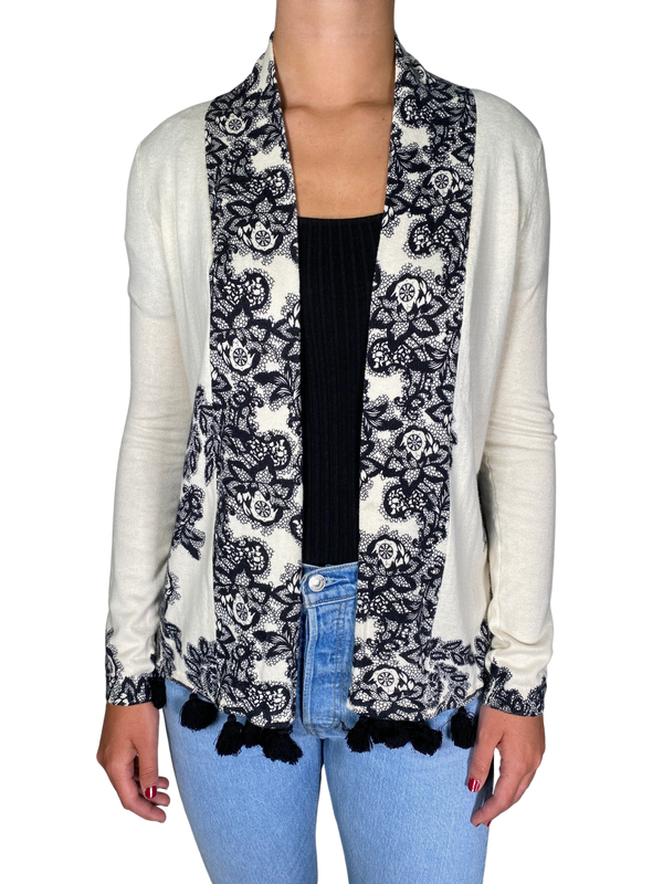 Sweater Abierto Estampado Floreado