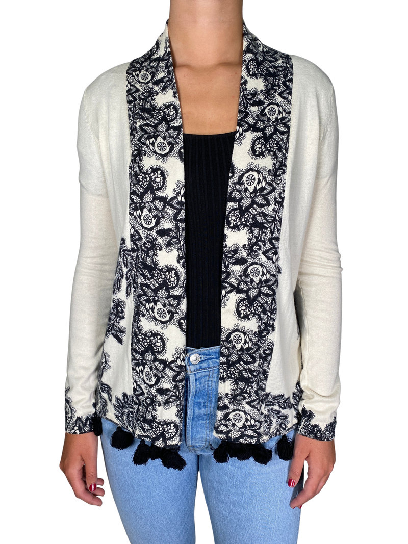 Sweater Abierto Estampado Floreado