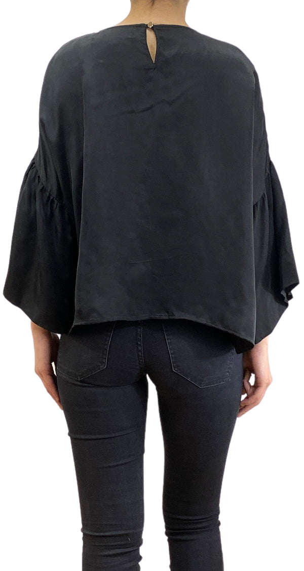 Blusa Negra Satinada