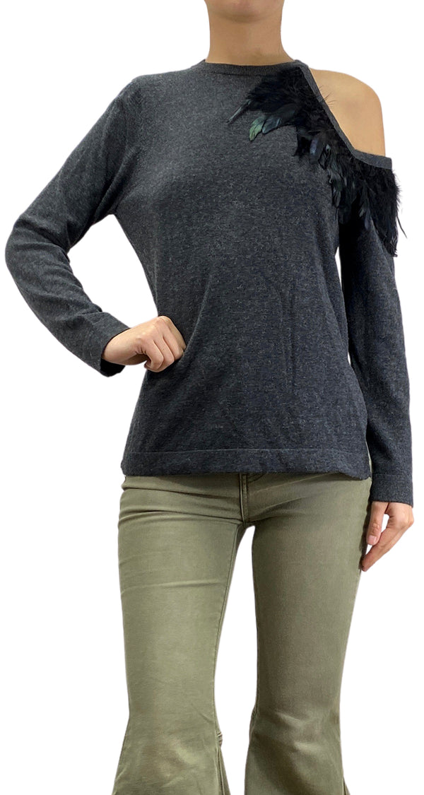 Sweater Gris Plumas