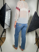 Blusa Traslucida Bordada
