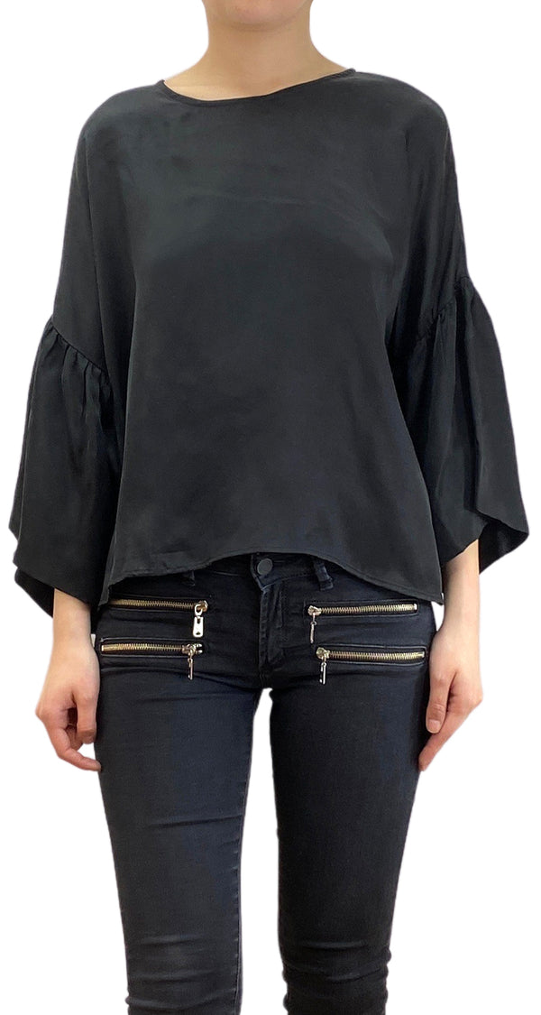 Blusa Negra Satinada