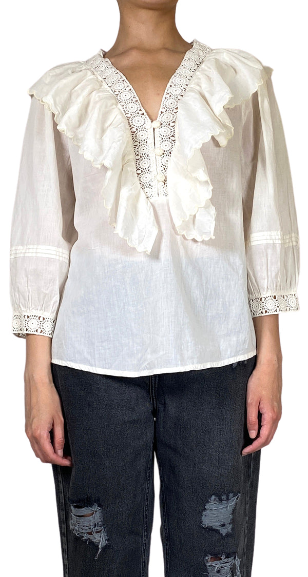 Blusa Crema Broderie