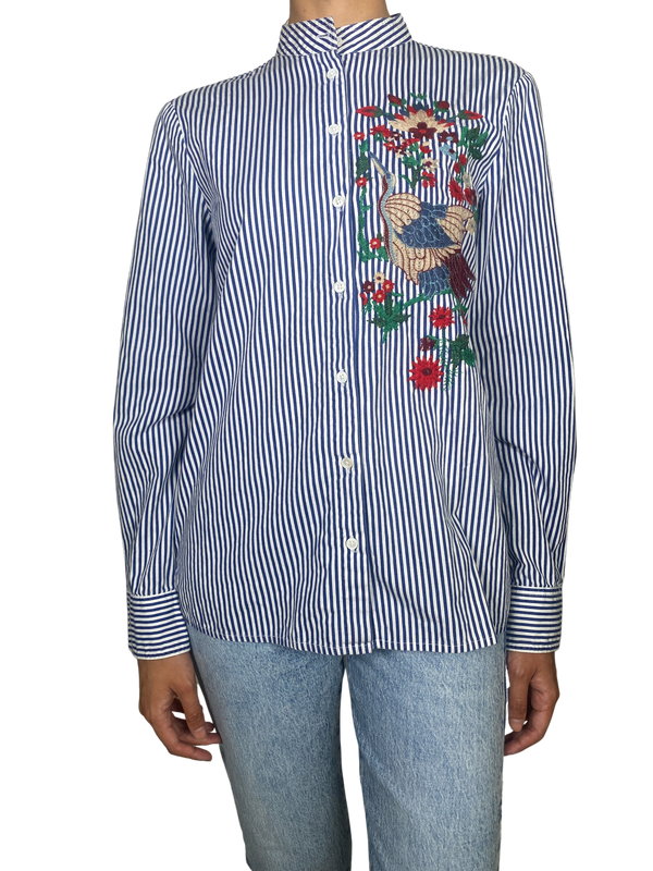 Blusa a Rayas Bordado