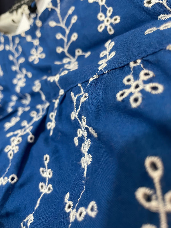 Blusa Azul Broderie