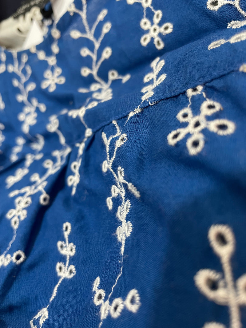 Blusa Azul Broderie