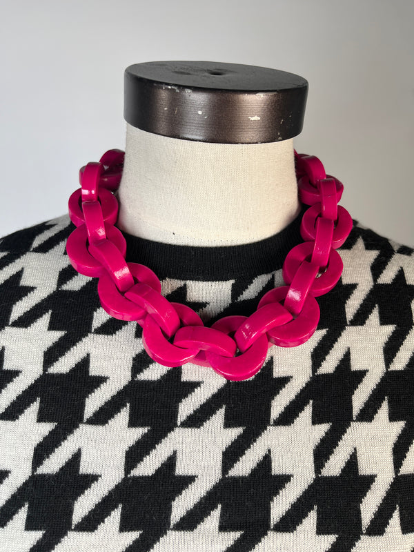 Collar Fucsia Cadenas