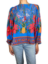 Blusa Blue Tropical Tapestry