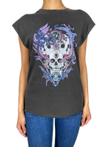 Polera Gris Calaveras