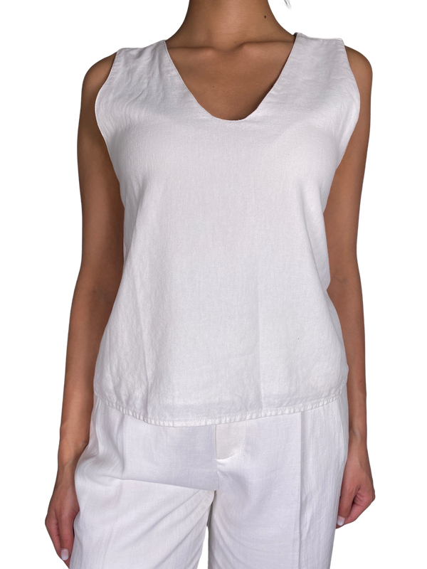 Blusa Blanca Escote Espalda