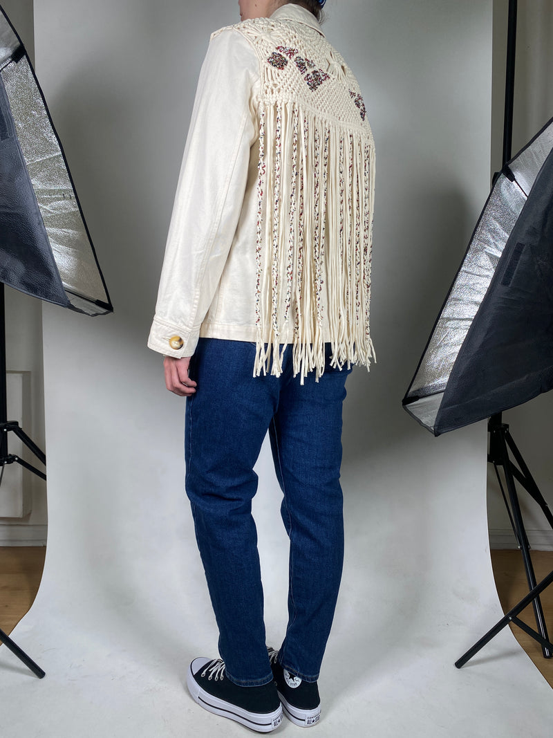 Chaqueta Mostacillas Flecos