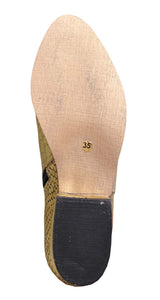 Botines Cuero Pitón Dorados