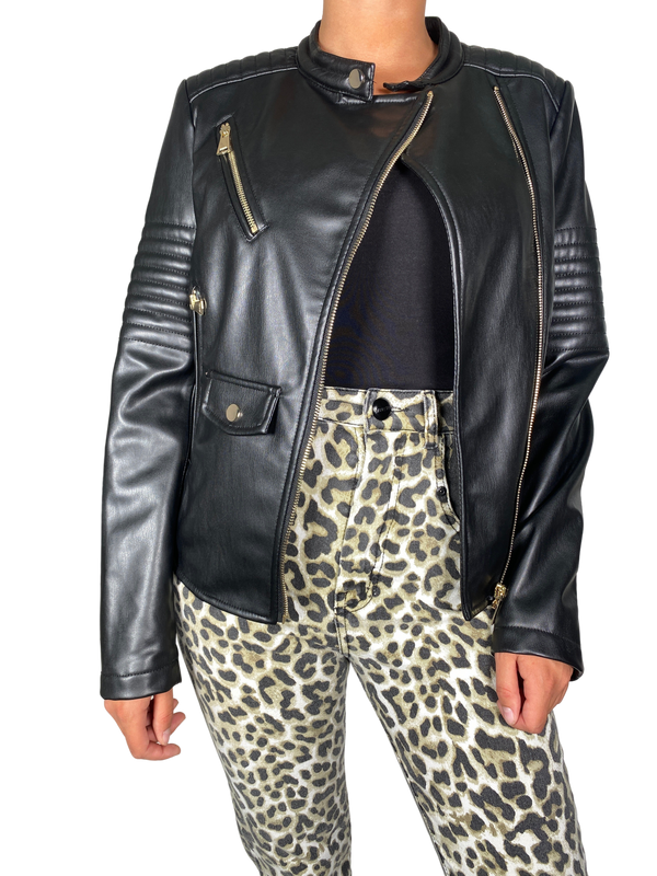 Chaqueta Negra Cuero Vegano